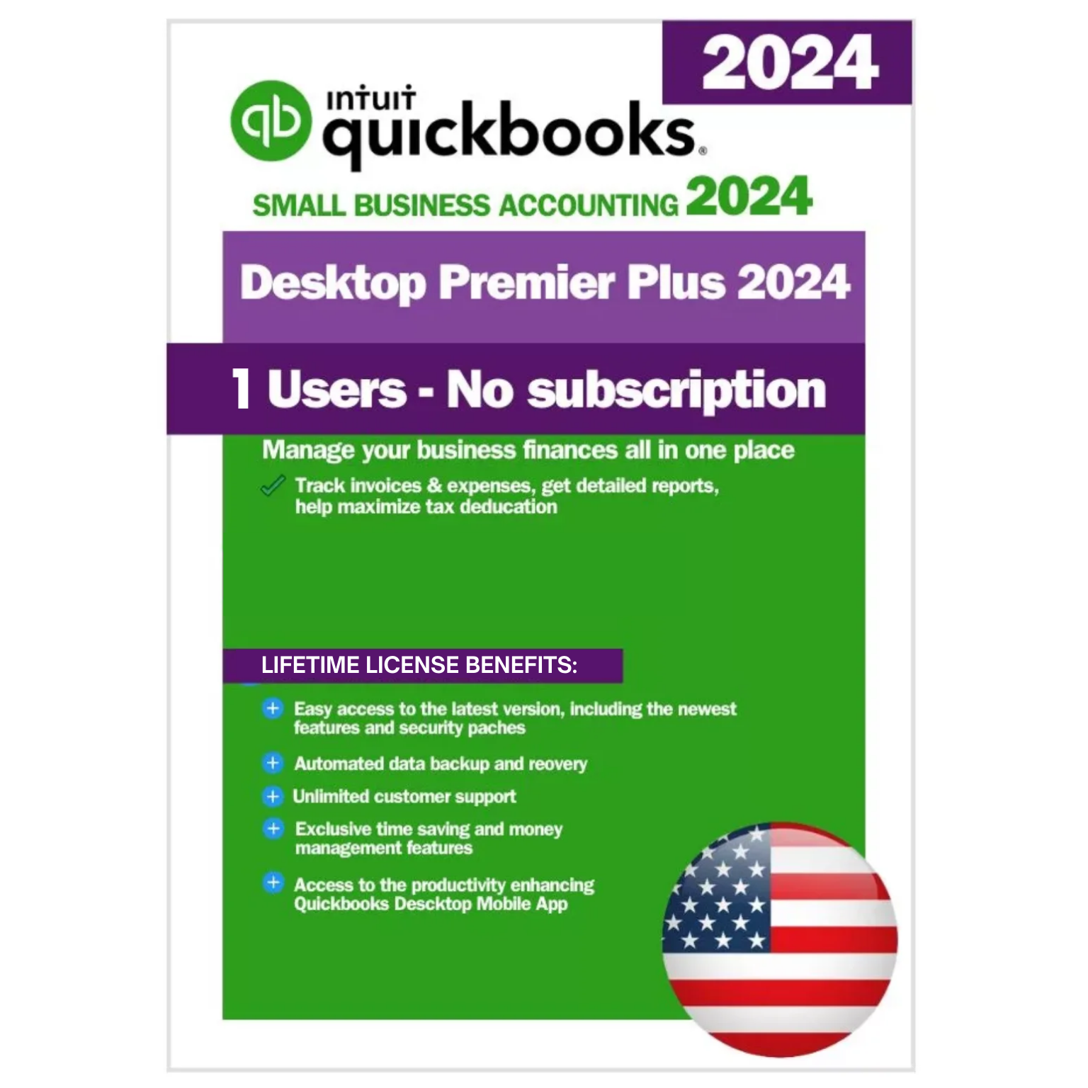 QuickBooks Desktop Premier Plus 2024 | 1 User | No Subscription